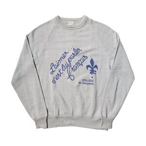 70s Vintage L’aimer c’est lui parler francais sweatshirt French Quebec college.